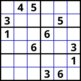 Classic Sudoku 6x6