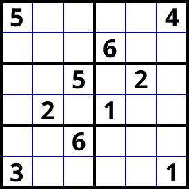 Classic Sudoku 6x6