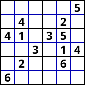 Classic Sudoku 6x6